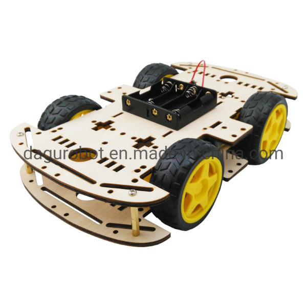 Wood 4WD Smart Robot Car Chassis Kit for Educational Toy