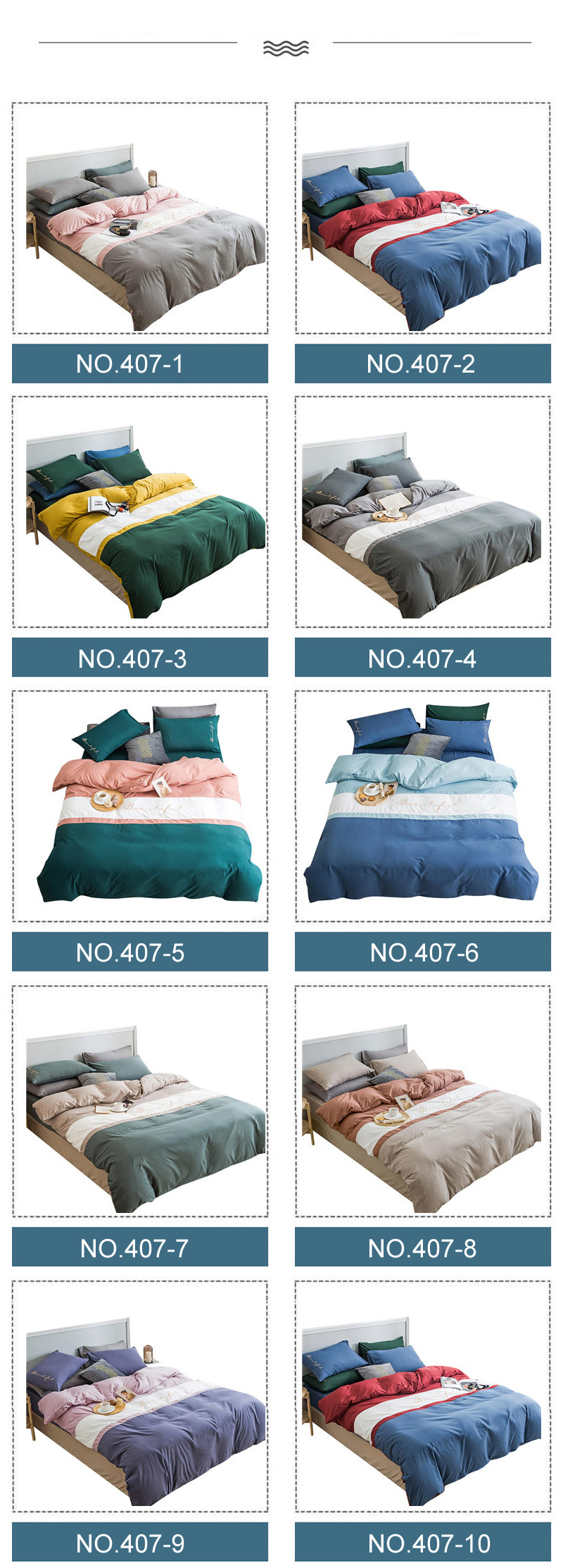Hot Selling Home Textile Solid Color Cheap Price Polyester Brushed Bedding Set