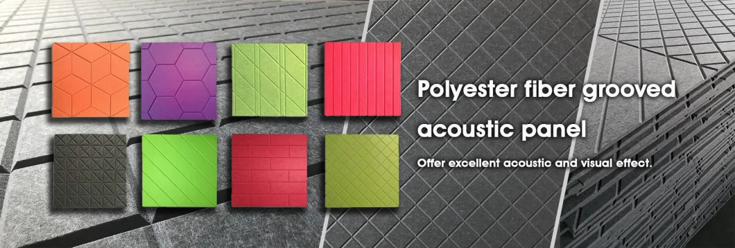 Eco Friendly 100% Pet Felt Polyester Fiber Acoustic Panel for Soundproofing