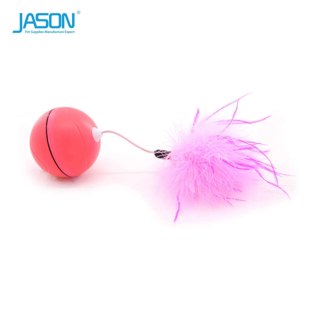 Wholesale Funny Game Cat Toy Ball LED Ball with Feather