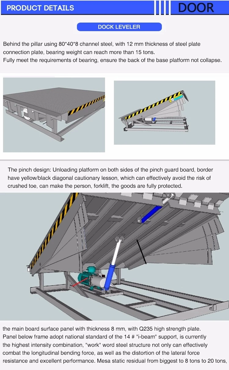 Automatic Hydraulic Dock Leveler Cargo Loading Unloading Car Lift Dock Ramp