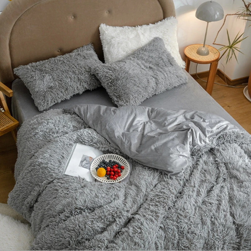 Luxury Fluffy Bed Sheets 100% Polyester Fluffy Bed Covers Bedding Set Comforter for Low Price Wholesale