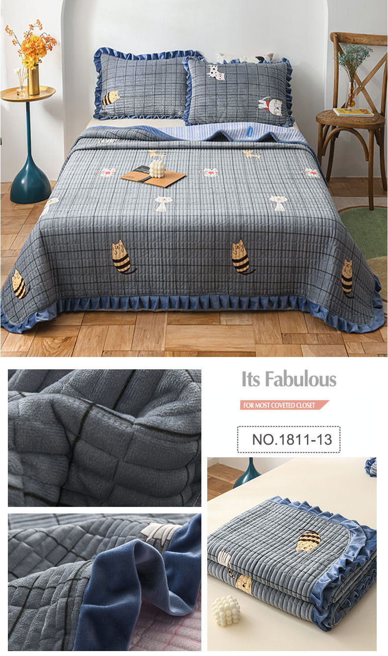 Home Bedding Luxe Soft Lightweight Bedspread Twin XL Velvet Cover Set