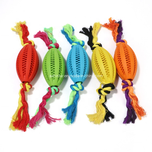 Pet Chew Toys Rubber Ball Cotton Rope Stringing and Cleaning Teeth Interactive Dog Chew Toys