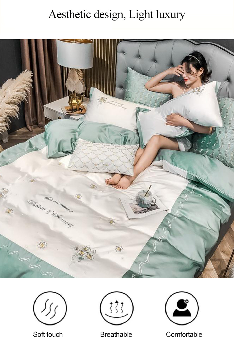 Hot Sale New Product Multi Color Bed Sheet Set Comfortable for Queen Bed