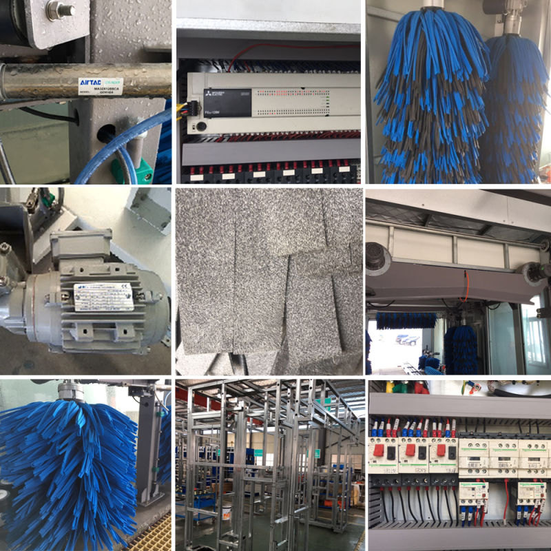 9 brushes tunnel electric car wash with drying system