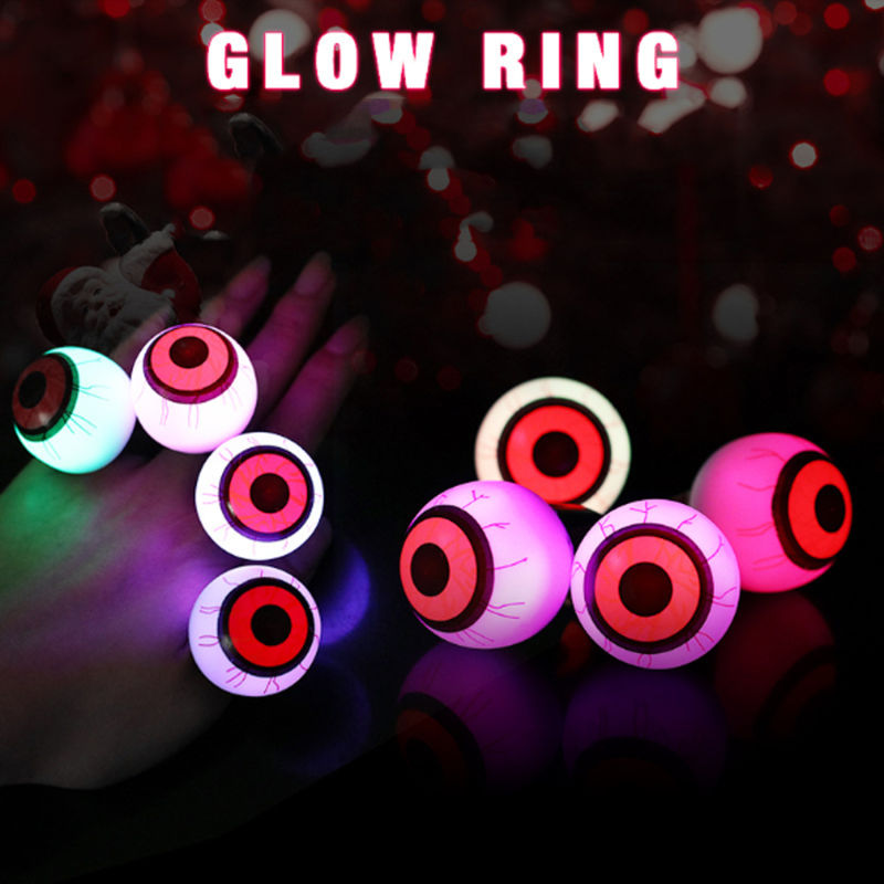LED Rubber Rings for Halloween Eyeballs Toys for Kids Gifts