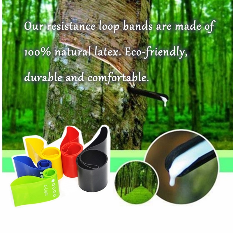 Natural Latex Eco-Friendly Exercise Resistance Bands for Home Gym