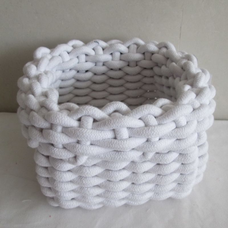 Natural Soft Durable Cotton Rope Woven Storage Baskets