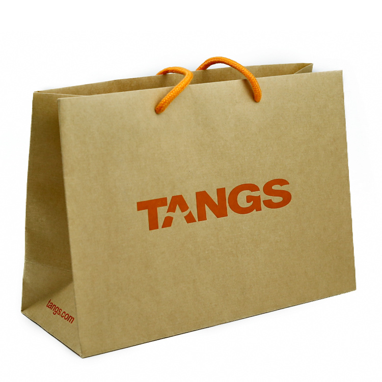 Recyclable Cheap Printed Logo Kraft Paper Bag with Cotton Rope