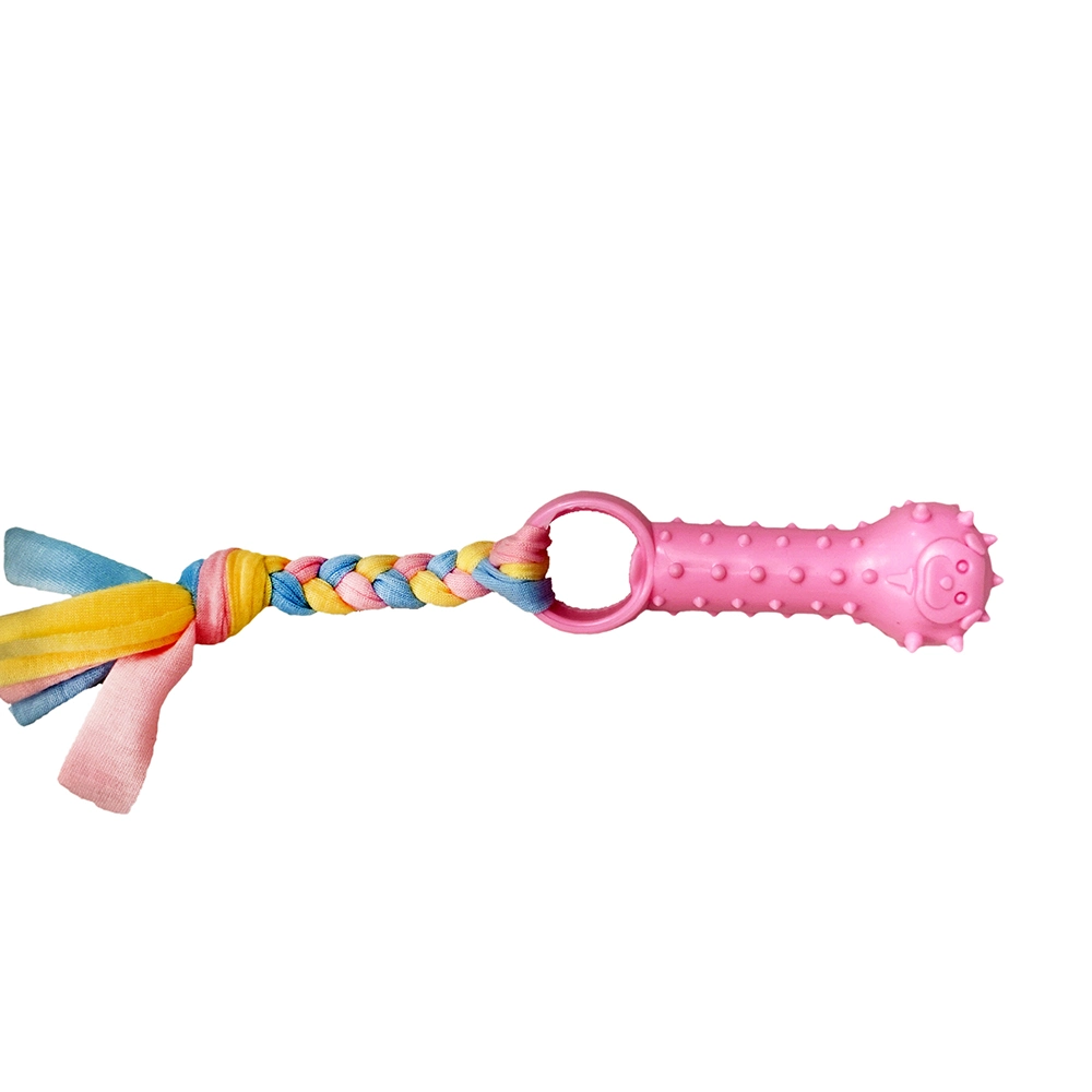 TPR Pet Chew Toy with Colorful Rope (Bone Shape)