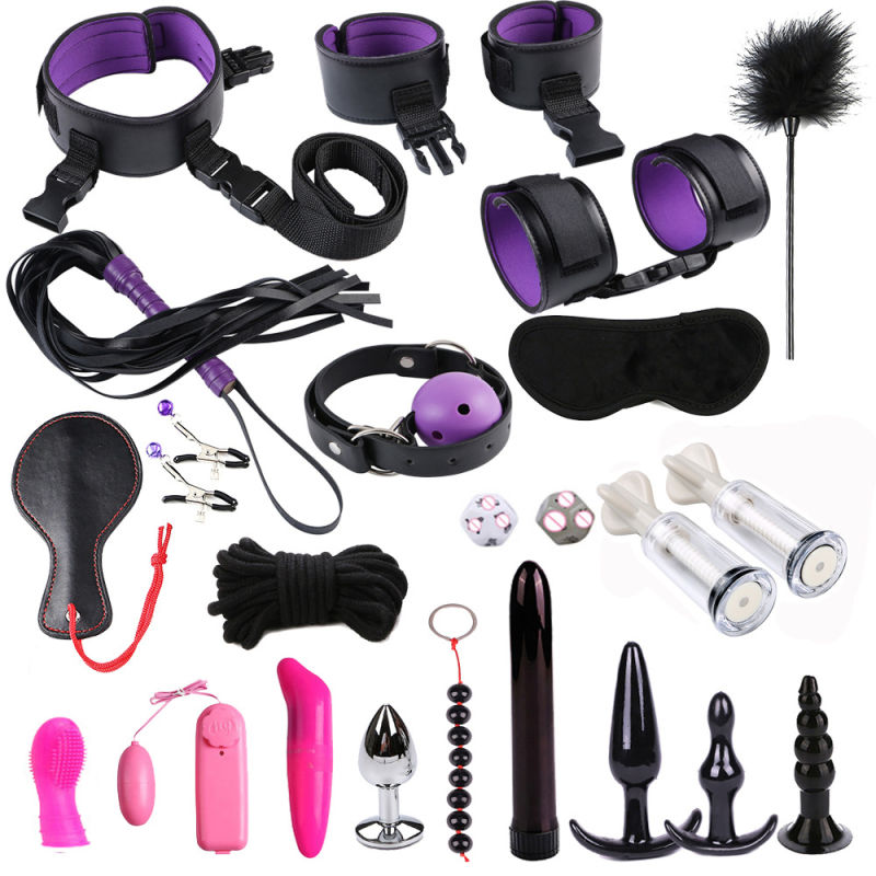 21PCS/Set Sm Sex Toys for Couples Exotic Accessories Handcuffs Whip Rope