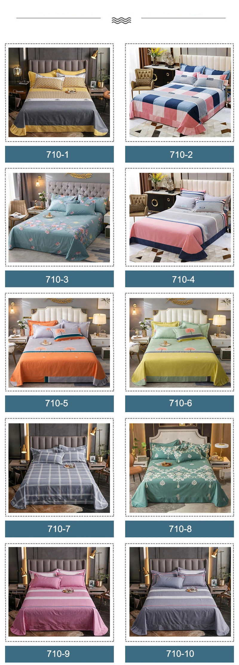 Home Product Bed Sheet Set Cheap Price Soft Wrinkle for Full Bed