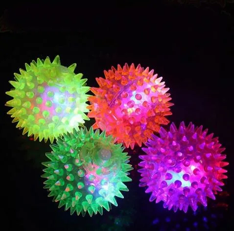 Soft LED Flash Ball Toys Hedgehog Stress Ball Rubber Bouncing Ball