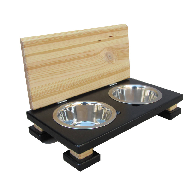 Bamboo Square Pet Bowl Stand with Lid Hot Pet Supply