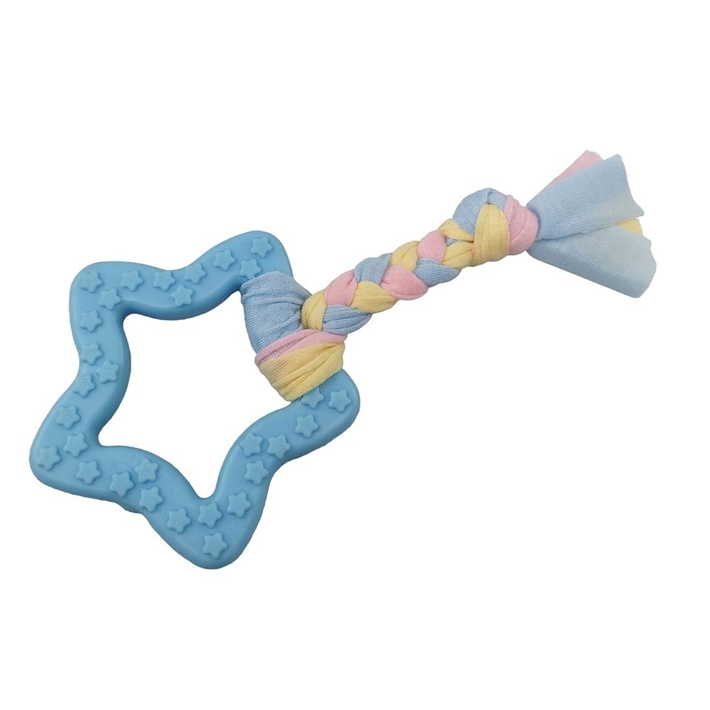 TPR Pet Chew Toy with Colorful Rope (Star Shape)