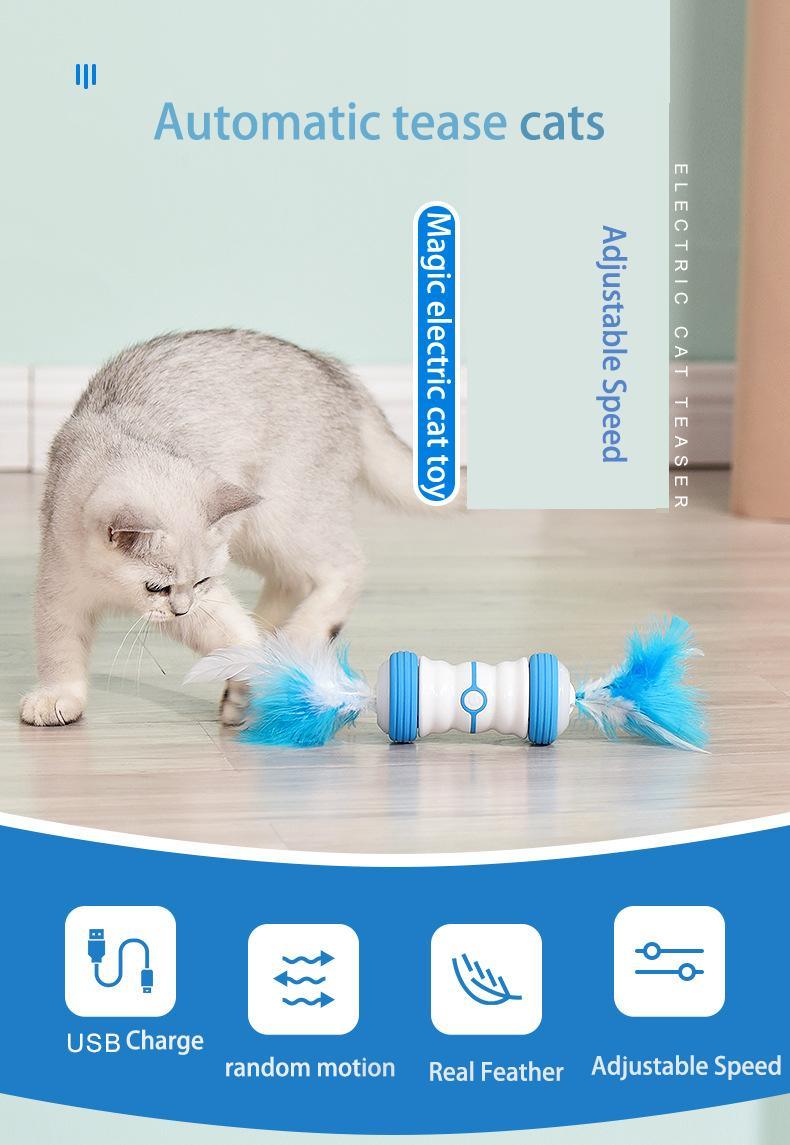 Pet Products Toy USB Roll Smart Toy Feather for Cats