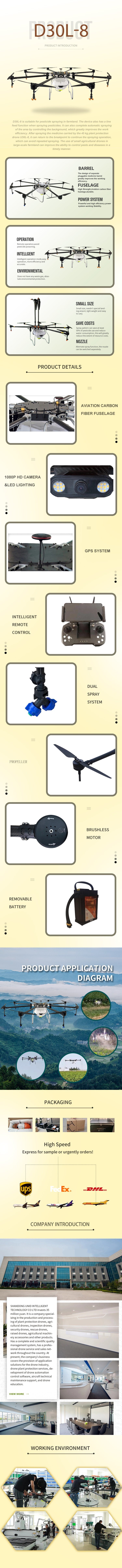 30kg Aerial Survey Uav Autonomous Intelligent Fligt Corp Sprayer Drone Agriculture Sprayer
