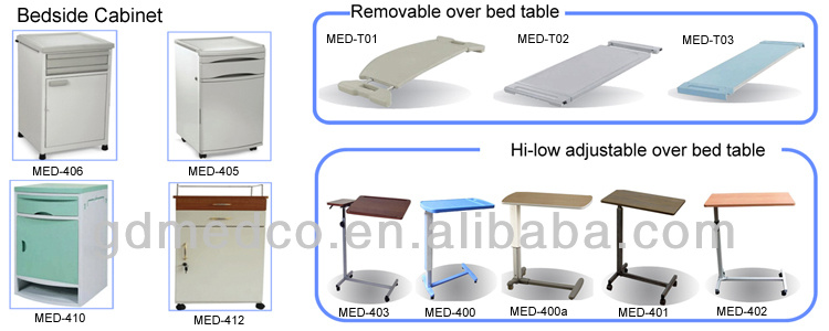 ISO Hand Crank Medical Adjustable Hospital Beds for Patient