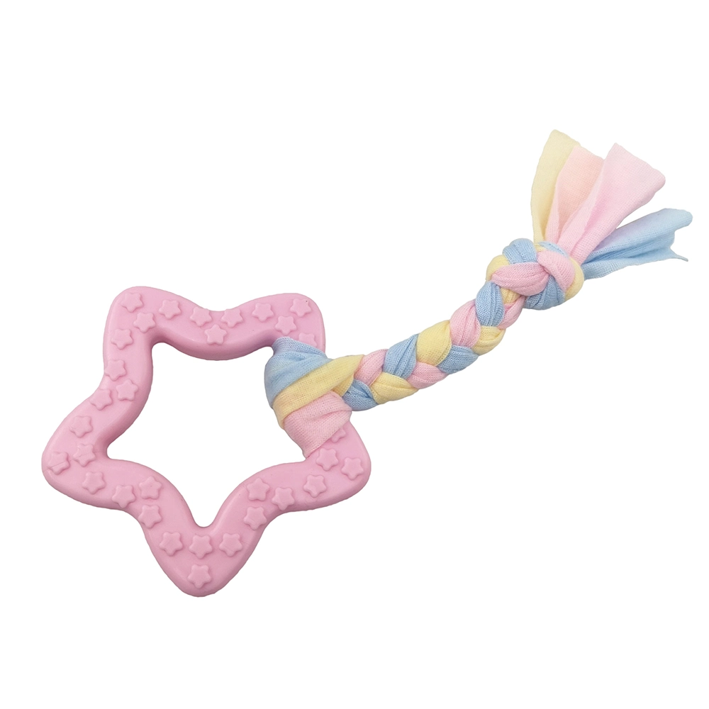 TPR Pet Chew Toy with Colorful Rope (Star Shape)