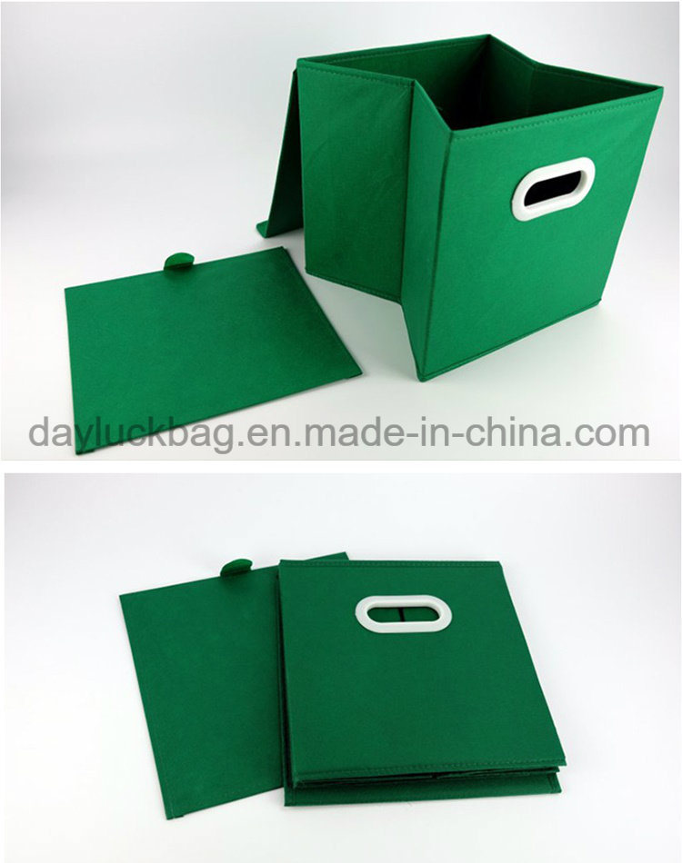 Home Collapsible Custom Non Woven Fabric Cube Storage Box for Shoe Toy