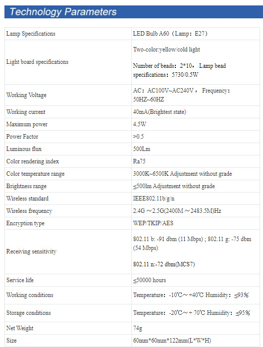 Smart Home Smart LED Bulb APP Light