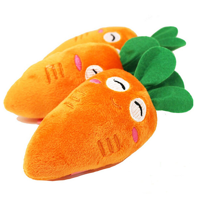 Dog's Favorites Vegetable Dog Toy Squeaky Carrot Dog Toys