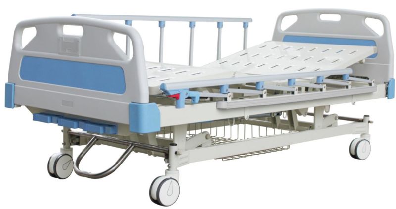 Chinese Manufacturer Manual Hospital Beds with IV Stand