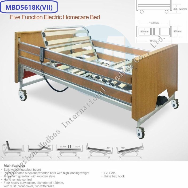 Two or Five Function Electric Hospital Bed Medical Bed