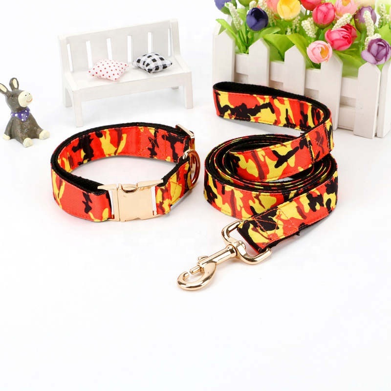 Unique Style Factory Direct Pet Product Fabric Dog Collar Leash Use for Dog