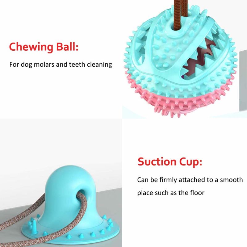 Silicon Suction Cup Tug Interactive Dog Ball Toy for Pet