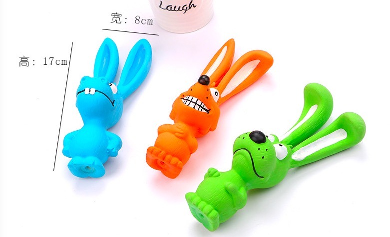 Latex Rabbit Pet Chewing Funny Squeaky Toy Dog Toy with Sound