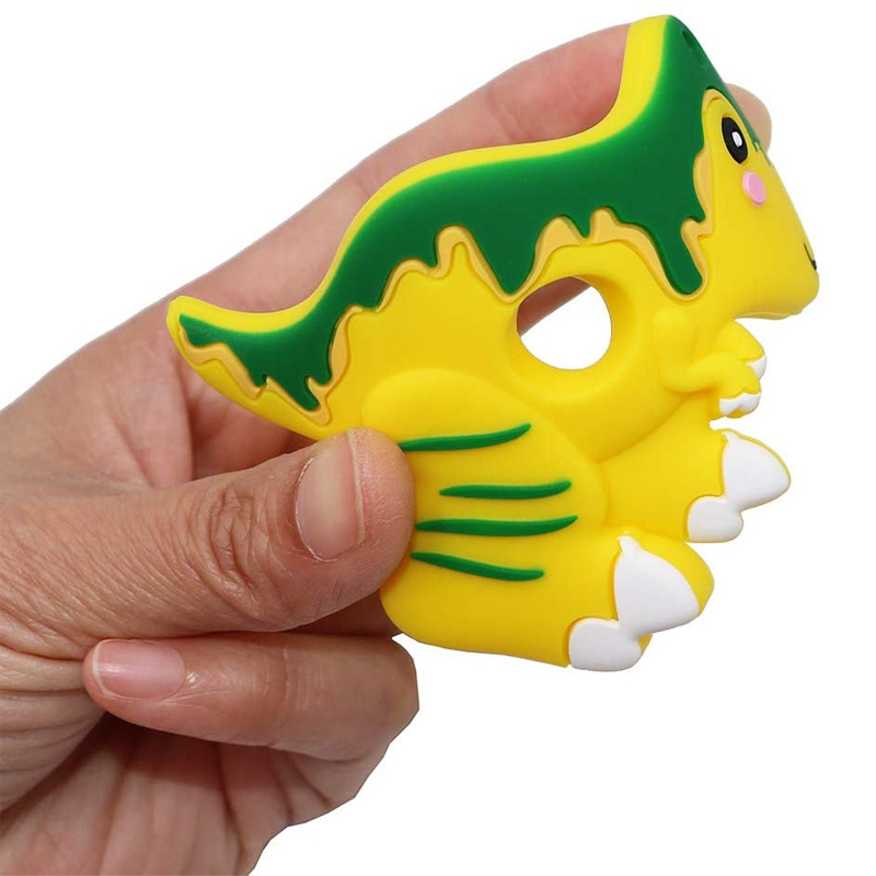 Manufacturer Custom Sensory Chew Necklace Dinosaur Chewable Silicone Pendant Toy