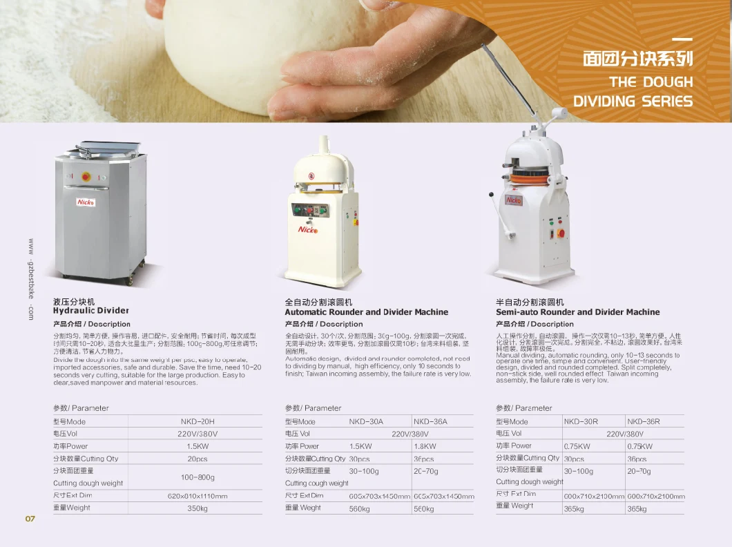 Industrial 30PCS Flour Kneader Semi-Automatic Bread Dough Cutting
