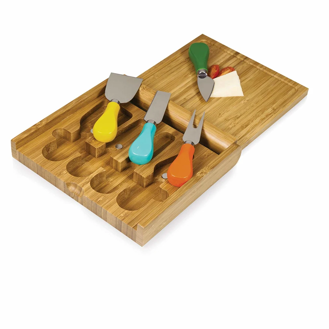 Bamboo Cutting Cheese Board with Tool Set Cultelary Set