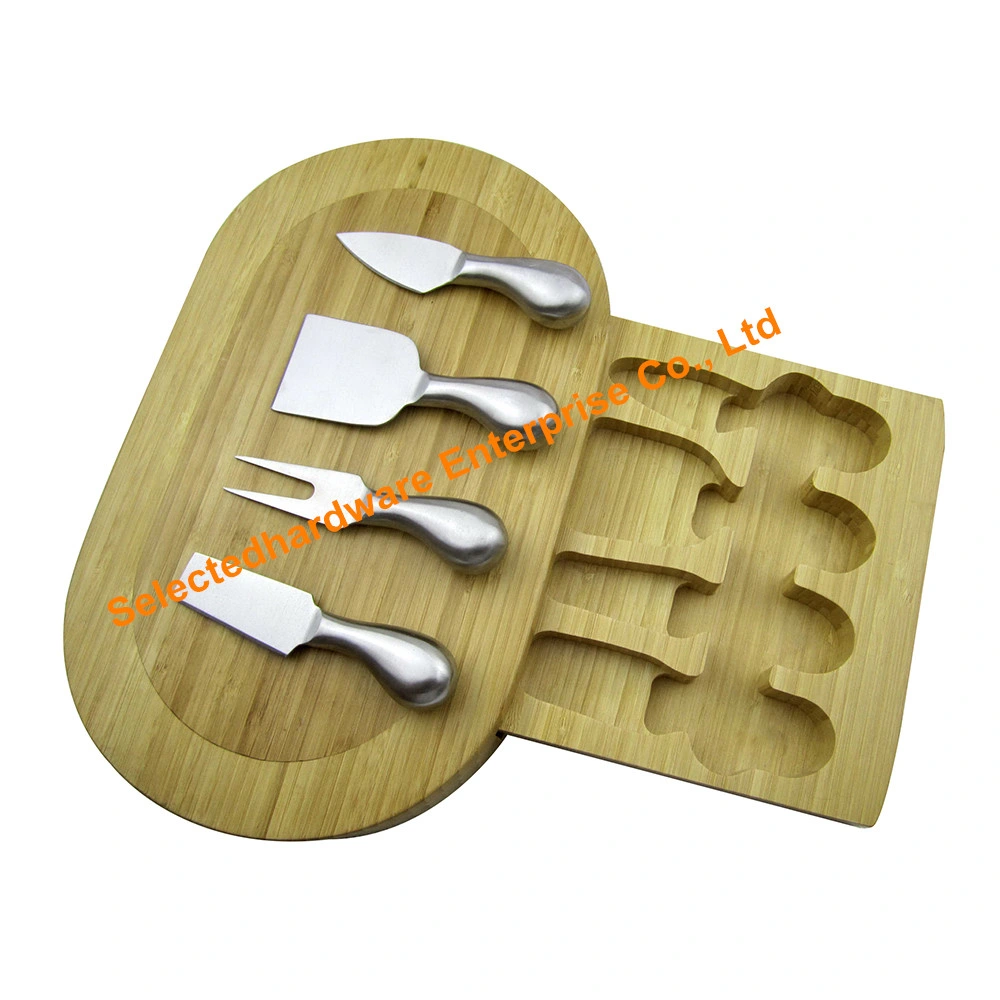 5PCS Hollow Handle Cheese Cutting Knife and Fork Set