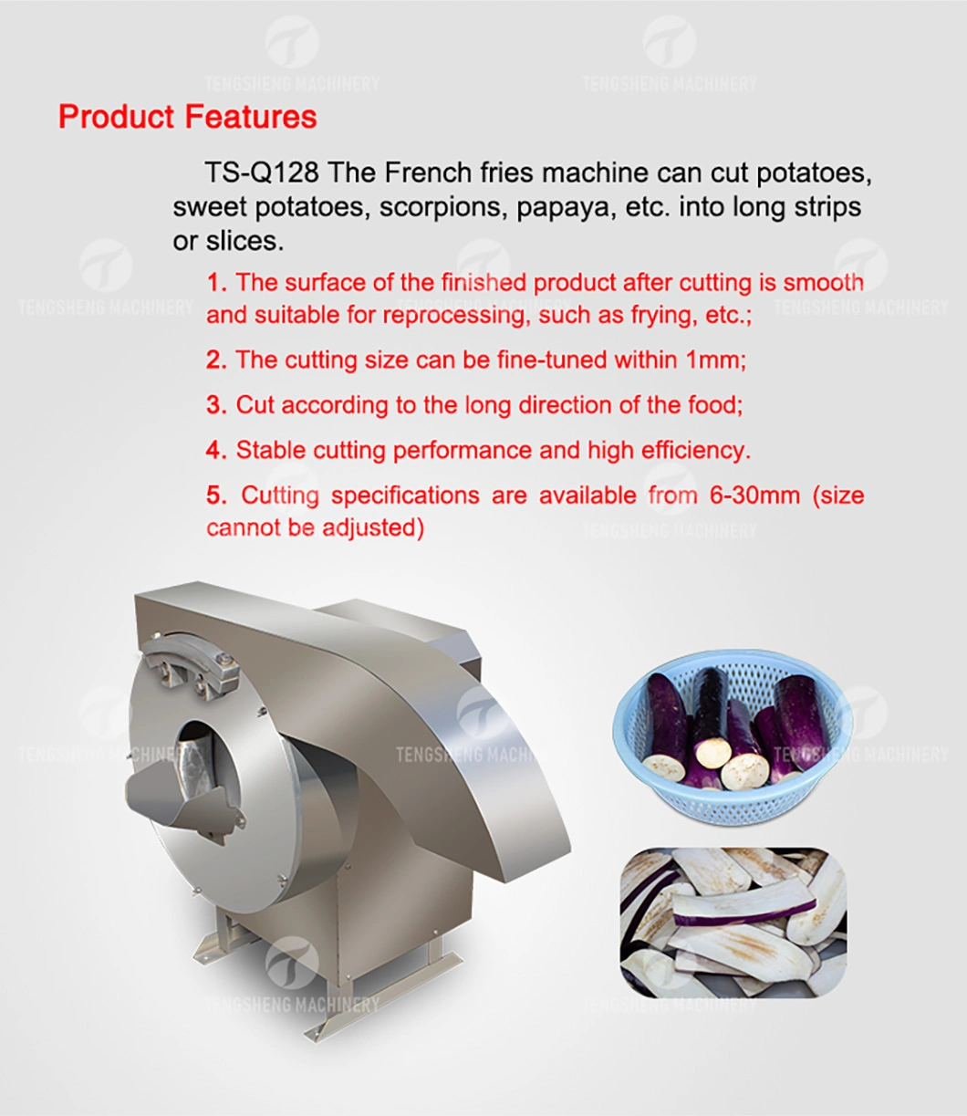Ts-Q128 Automatic French Fries Cutter Potato Chips Cutting Machine