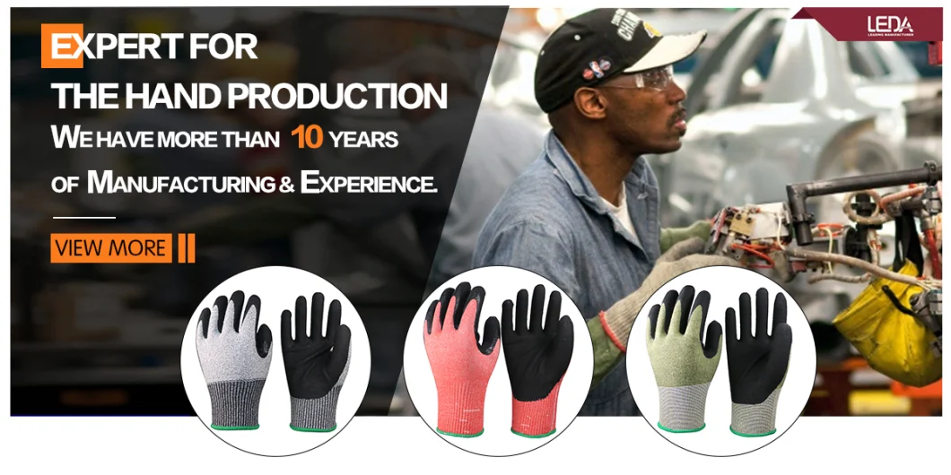 High Quality XL 2XL Cut Level F Caramel Food Heat Cut Resistant Working Safety Gloves