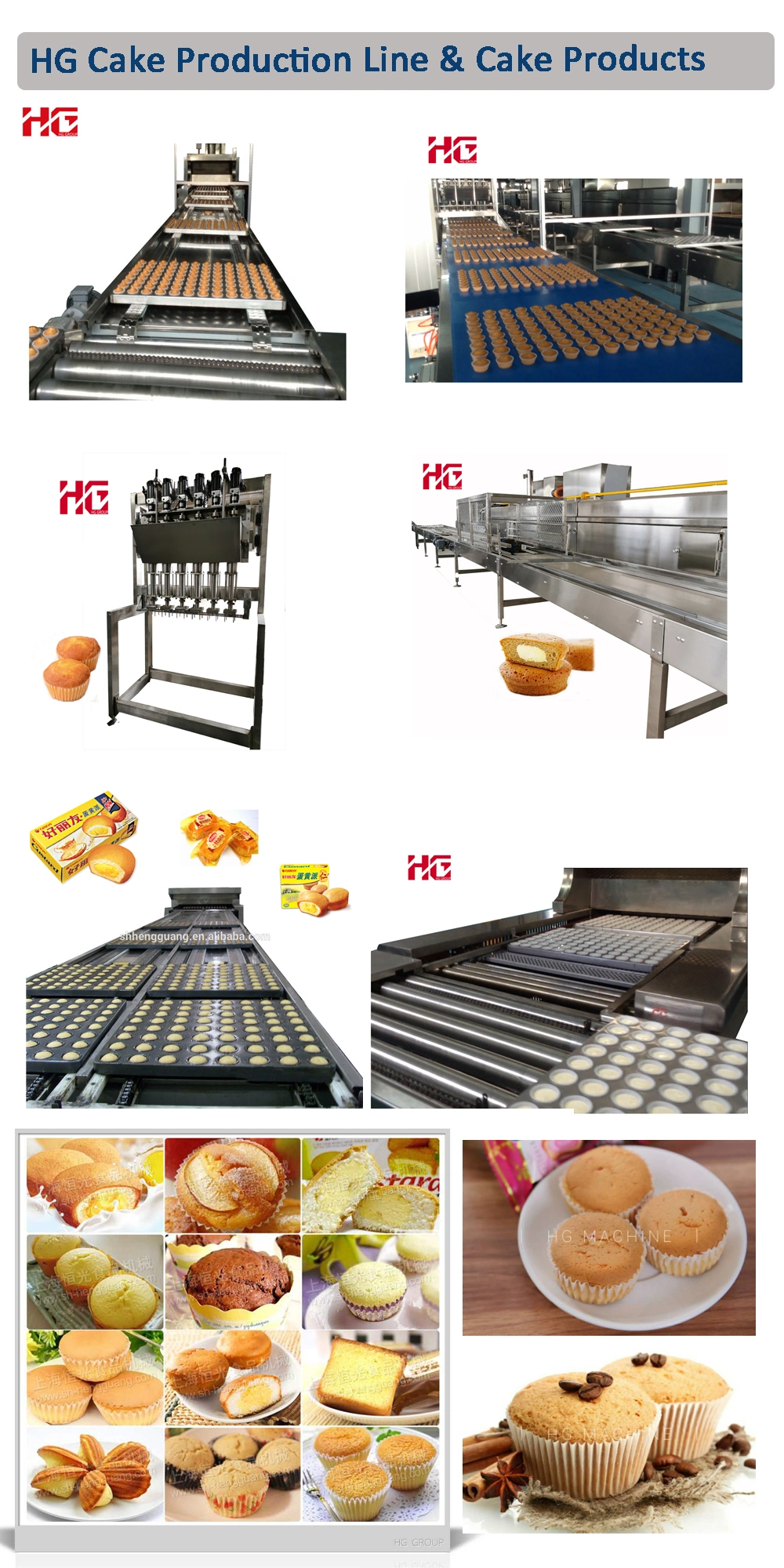 High Quality Cake Processing Line / Automatic Cake Food Machinery / Good Quality Cake Making Machine