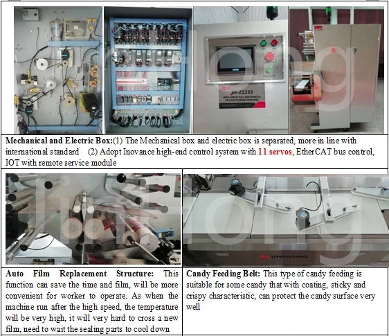 Jh-Z1233 High Speed Full Automatic Paper Cutting Pillow Packing Machine for Biscuit Bread Cake