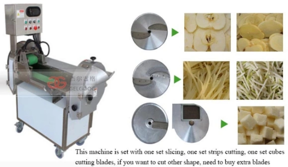 Electric Automatic Double Cutting Head Cassava / Potato / Yam / Sweet Potato / Carrot / Ginger Chips Cutting Machine