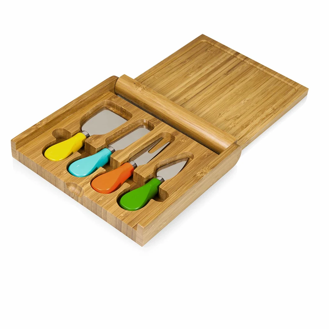 Bamboo Cutting Cheese Board with Tool Set Cultelary Set