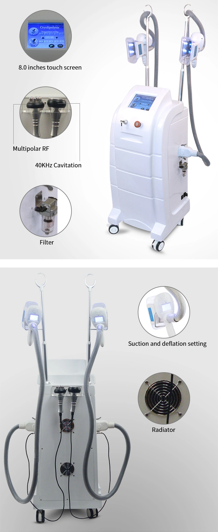 Weight Lose Machine for Salon Home Use Cryo 40K Cavitation Ultrasonic Liposuction Body Slimming Machine