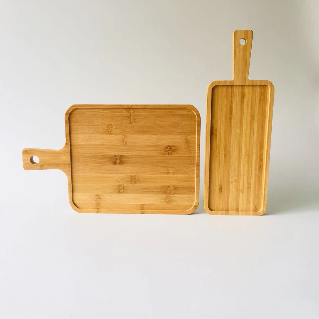 Bamboo Bread Fruit Plate Cheese Cutting Board with Handle