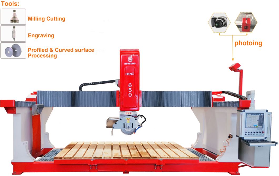 5 Axis Automatic Stone Cutting Machine/CNC Granite Cutting Machinery Bridge Saw for Granite/Stone