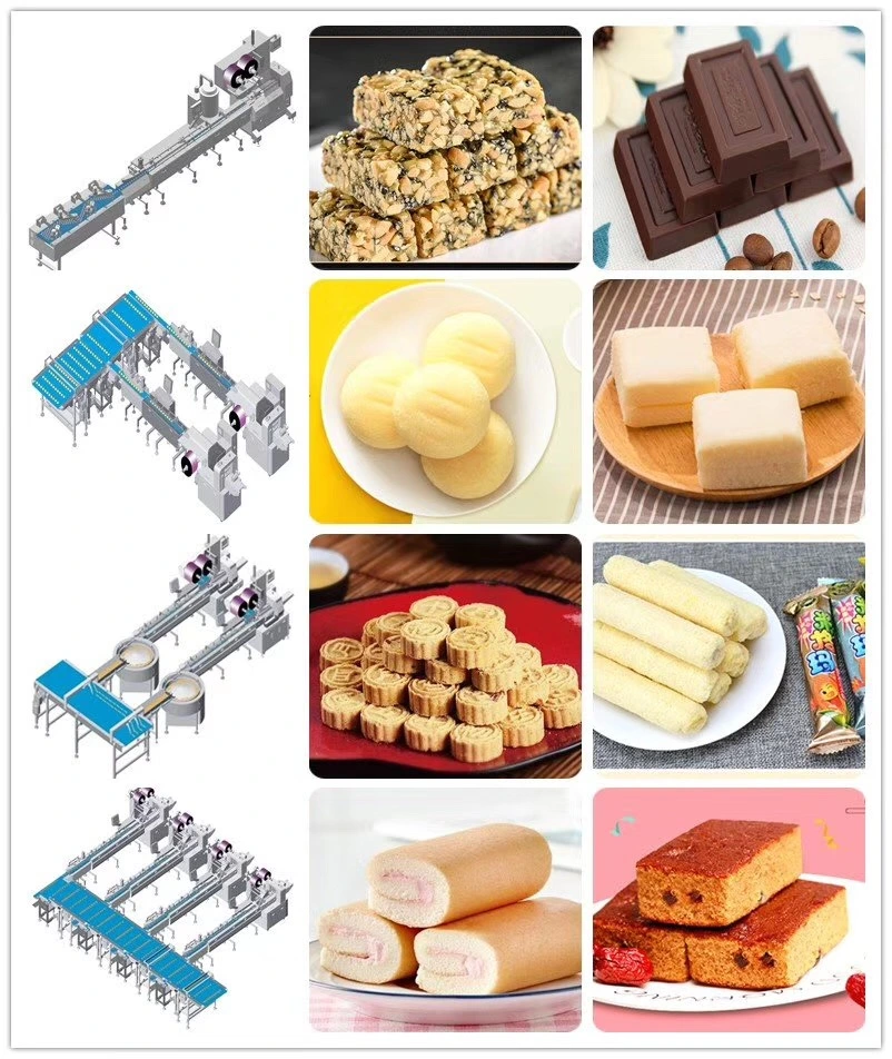 Swiss Roll Layer Cake Cupcake Muffins Buns Cookies Biscuits Full Automatic Feeding and Packing Machine