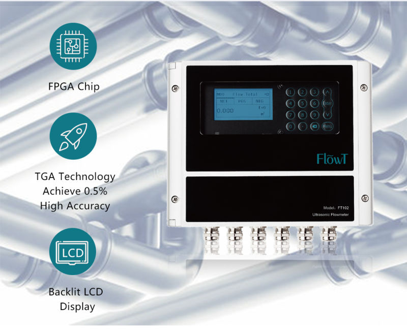 LCD Display Portable Handheld Ultrasonic Flow Meter
