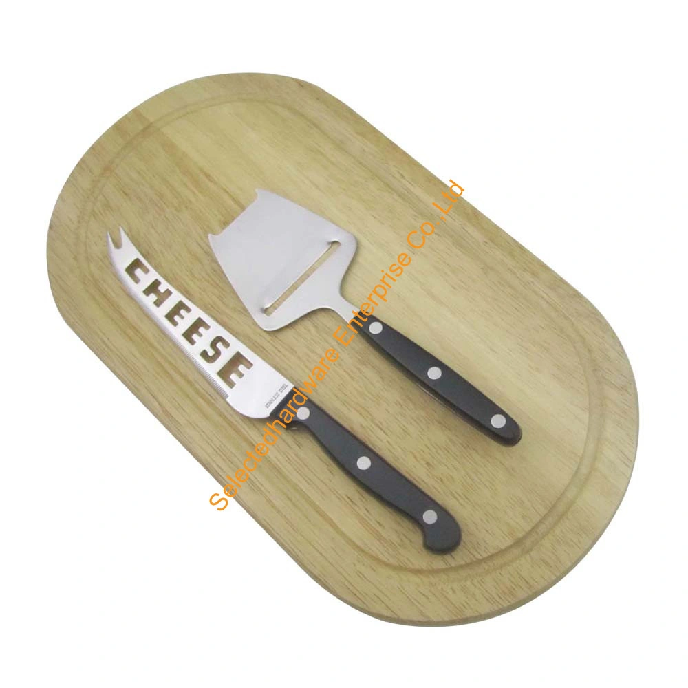 Cheese Plane and Cheese Knife with Oval Wooden Cutting Board