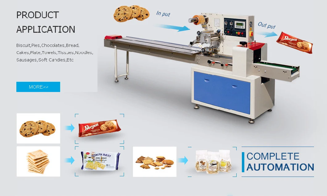 Multi-Function Packing Film Bag Filling and Cutting Automatic Chocolate Cake Flow Packing Machine