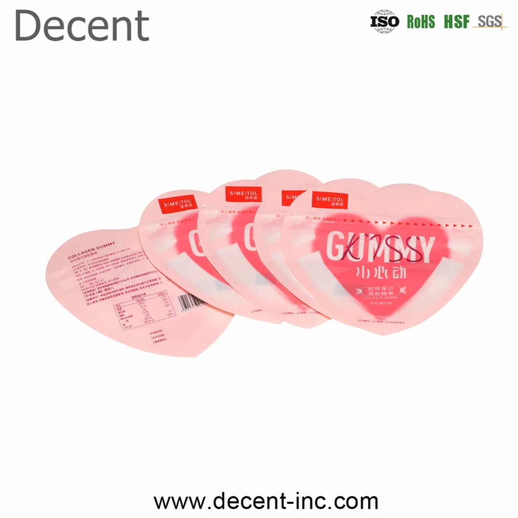 Decent Custom Print Cokies Stand up Plastic Ziplock Pouches for Food Packing Zipper Bags